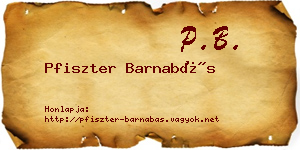 Pfiszter Barnabás névjegykártya